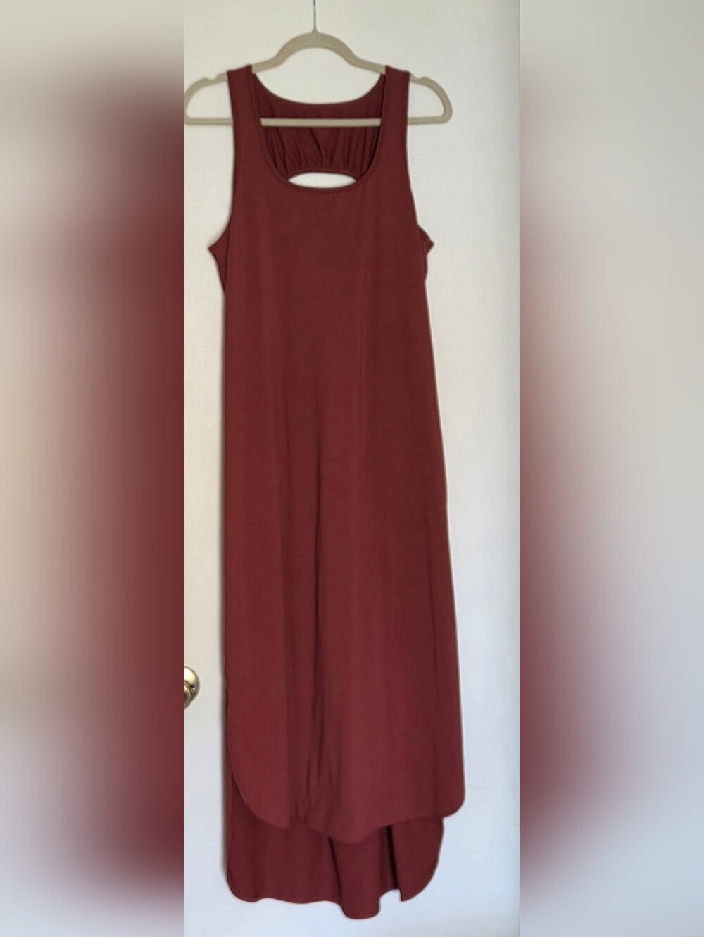 Halara Sleeveless Maxi Cutout Back Dress in Rust